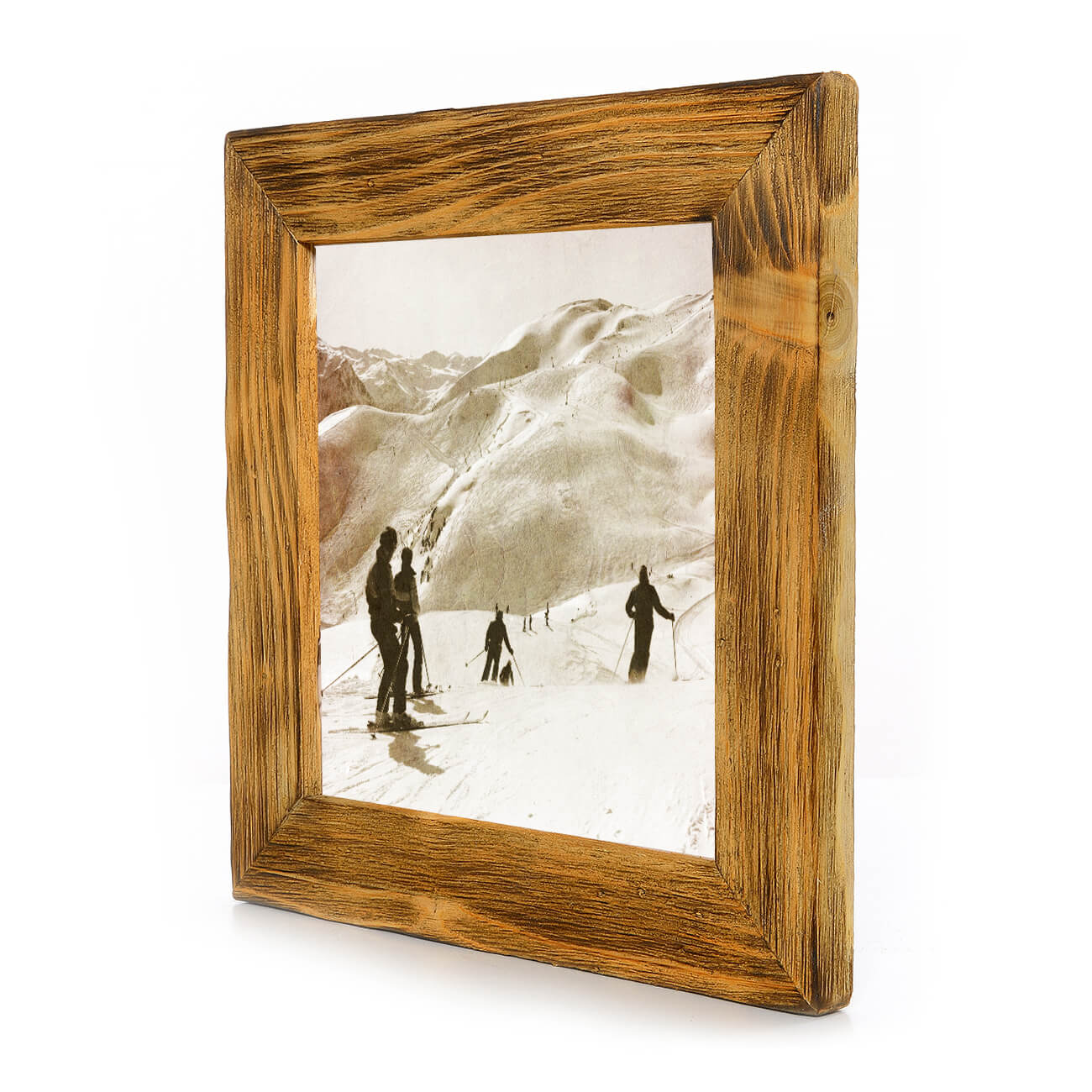 Historisches Bild "Skigebiet" aus den 60er Jahren im Holzrahmen Birnhorn