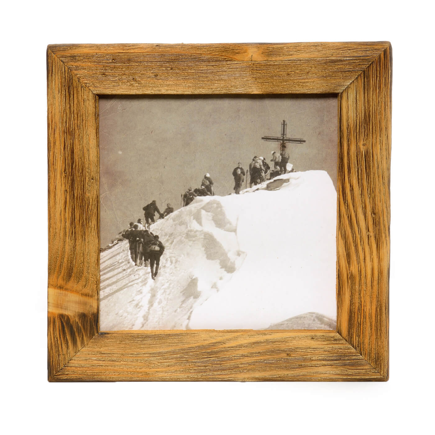 Historisches Bild "Bergsteiger" aus den 60er Jahren im Holzrahmen Hochkönig