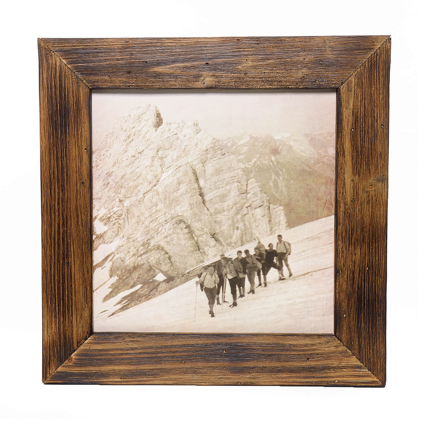 Historisches Bild "Bergtour" aus den 60er Jahren im Holzrahmen Birnhorn