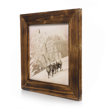 Historisches Bild "Bergtour" aus den 60er Jahren im Holzrahmen Kitzsteinhorn