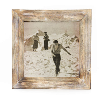 Historisches Bild "Winter am Berg" aus den 60er Jahren im Holzrahmen Hochkönig