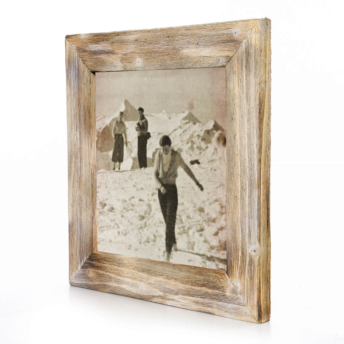 Historisches Bild "Winter am Berg" aus den 60er Jahren im Holzrahmen Birnhorn