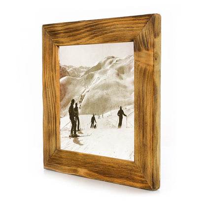 Historisches Bild "Skigebiet" aus den 60er Jahren im Holzrahmen Birnhorn